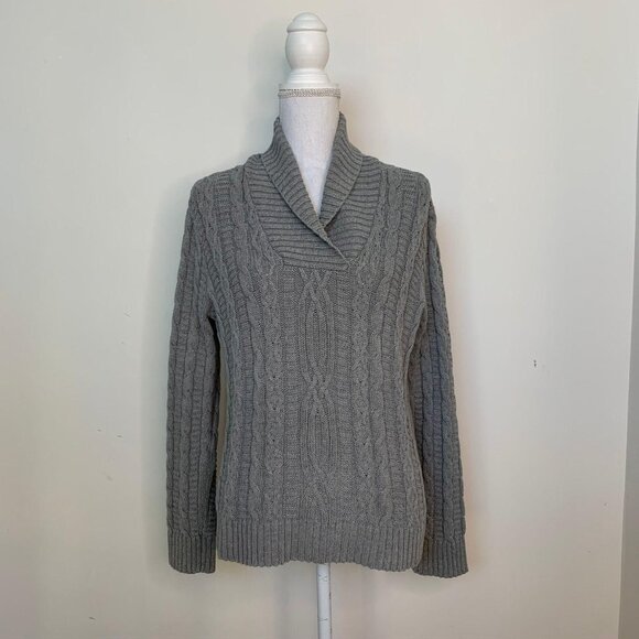 JEANNE PIERRE Sweaters - Jeanne Pierre SZ L 100% Cotton grey sweater womens